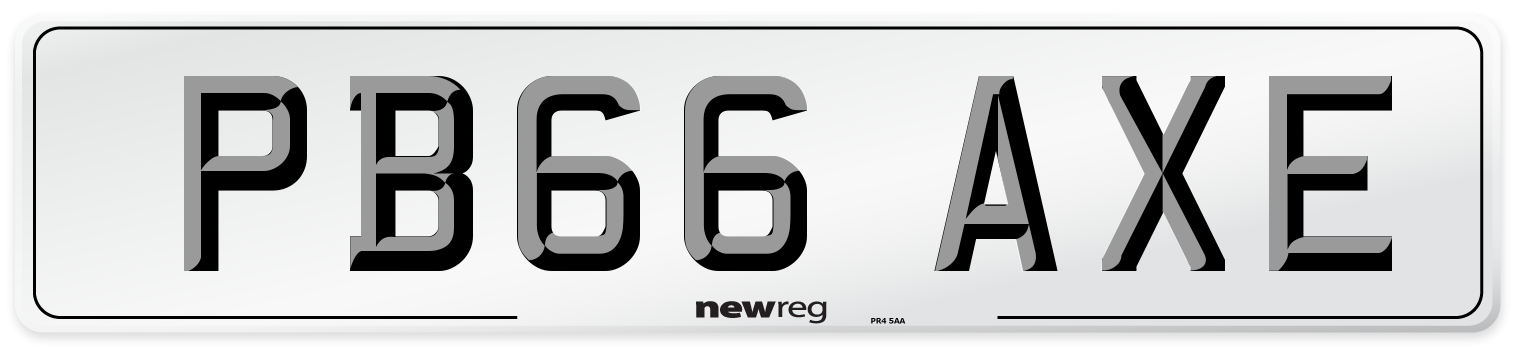 PB66 AXE Number Plate from New Reg